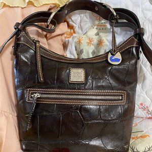 EUC Small Dooney & Bourke Embossed Crock Leather Handbag